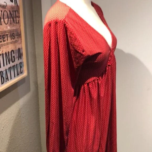 SACRED THREADS RED MINI DRESS NWT BOHO STYLE - Picture 2 of 14